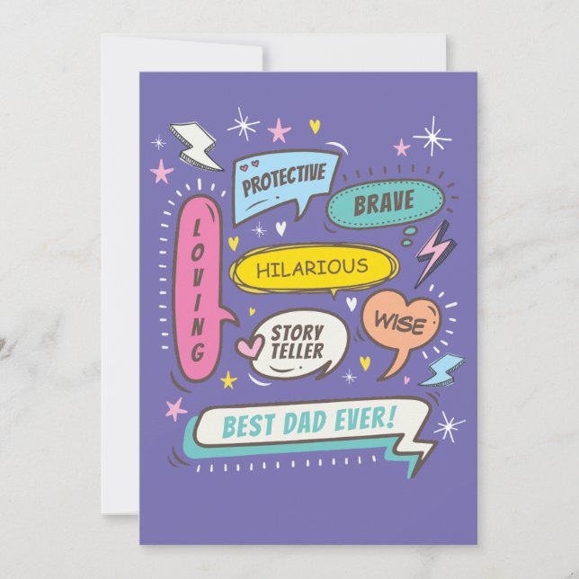 Personalized Fathers Day, Father Day Quotes Card (Front)
