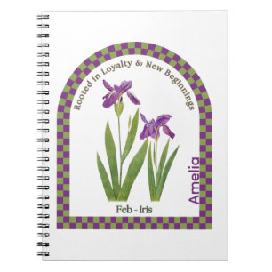 Personalized February Birth Month Flower Notebook