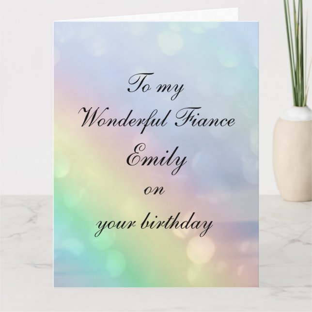 Personalized Fiance Birthday Card (Front)