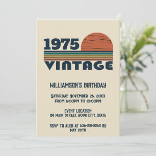 Personalized fifty vintage 50th birthday party invitation