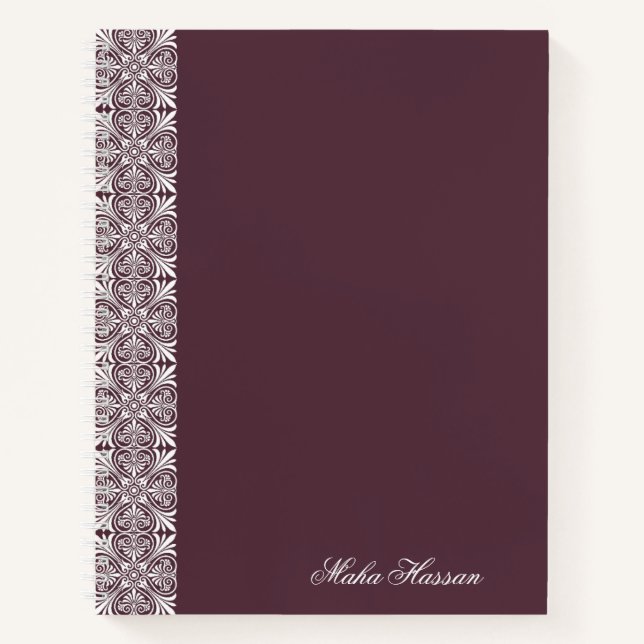 Personalized fig Floral Notebook   (Front)