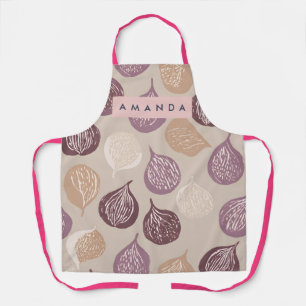 Personalized Fig Fruit Art in Warm Neutral Apron