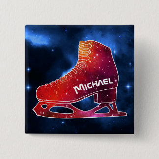 Personalized Figure Skating Space Boot 15 Cm Square Badge