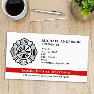 Personalized Firefighter Fire Department Logo Business Card