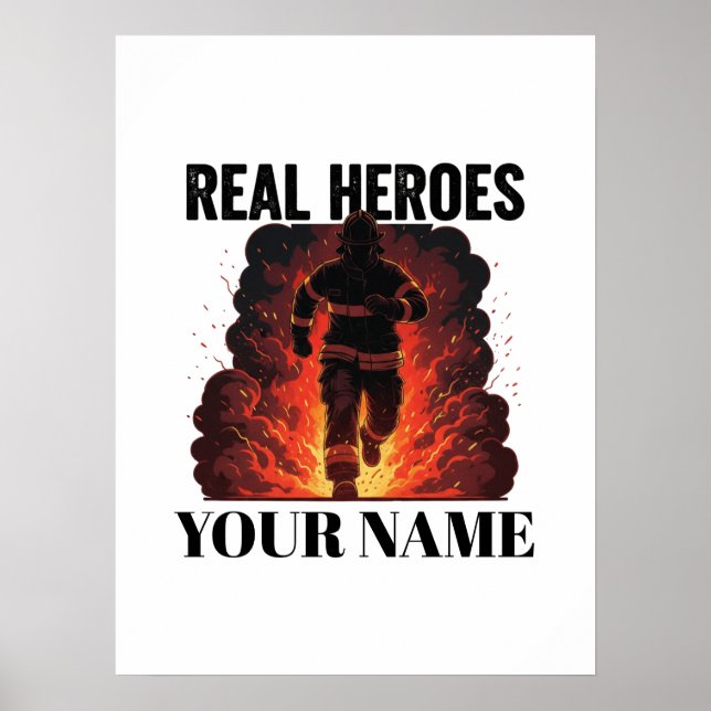 Personalized Firefighter Poster – Custom Name  (Front)