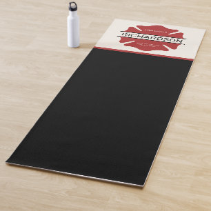 Personalized Firefighter Red Logo Symbol  Yoga Mat
