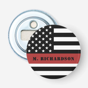 Personalized Firefighter Thin Red Line Fire Rescue Bottle Opener