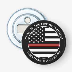 Personalized Firefighter Thin Red Line USA Flag Bottle Opener