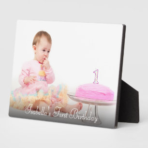 Personalized First Birthday Baby Photo Plaque