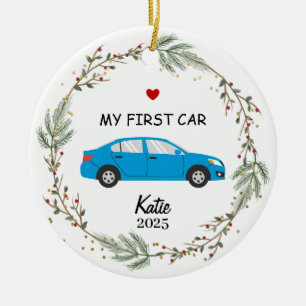 Personalized First Car Photo Ornament, My New Car Ceramic Tree Decoration