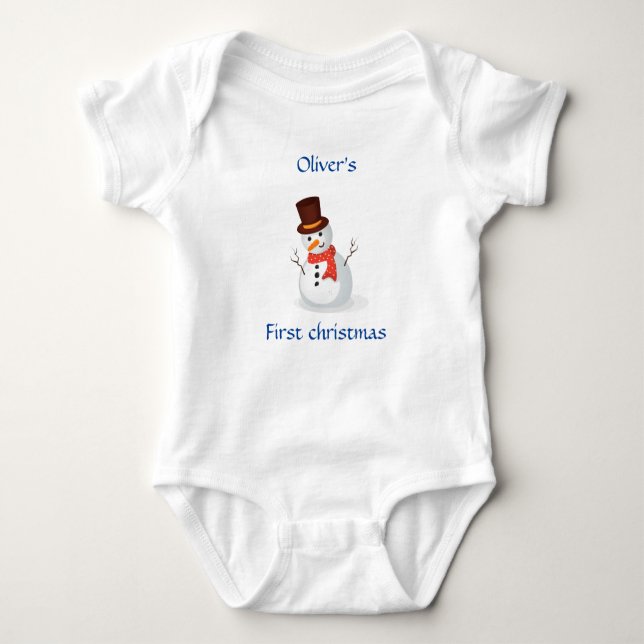 Personalized  First Christmas  Baby Bodysuit (Front)