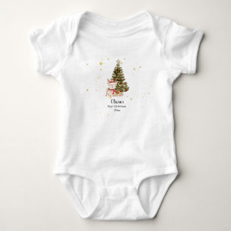 Personalized First Christmas Baby Pillow Bodysuit