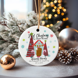 Personalized First Christmas in a New Home  Ceramic Tree Decoration