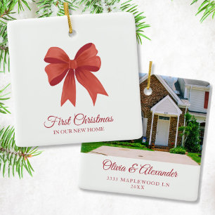 Personalized First Christmas in Our New Home Gift Ceramic Ornament