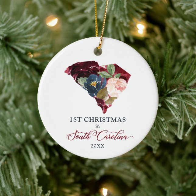 Personalized First Christmas in South Carolina Ceramic Tree Decoration (Tree)