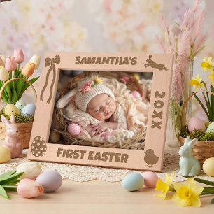 Personalized First Easter-Bunny, Eggs, Chick, Bow Etched Frames