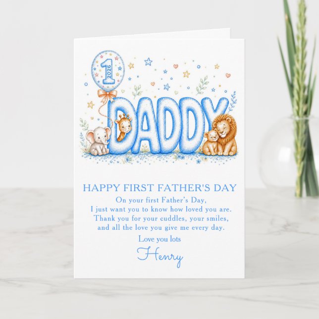 Personalized First Father’s Day Card for Daddy (Front)