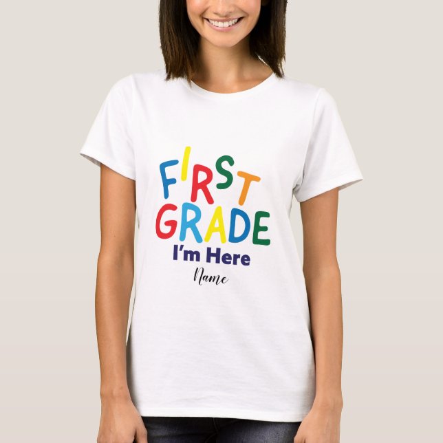 Personalized First Grade Teacher T-Shirt (Front)