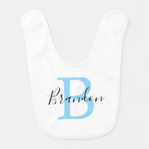 Personalized First Initial and Name Baby Bib
