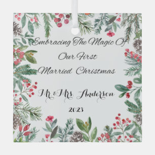Personalized First Married Christmas Ornament