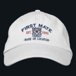 Personalized First Mate Nautical Star Embroidery Embroidered Hat<br><div class="desc">A Classic crossed anchors nautical style with a star applique,  a custom personalized embroidered cap for a first mate of special occasions. 
 
 


 
Use the "Message" link to contact us with your special design requests or for some assistance with any of your customization needs.</div>