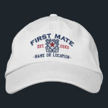 Personalized First Mate Nautical Star Embroidery Embroidered Hat<br><div class="desc">A Classic crossed anchors nautical style with a star applique,  a custom personalized embroidered cap for a first mate of special occasions. 
 
 


 
Use the "Message" link to contact us with your special design requests or for some assistance with any of your customization needs.</div>