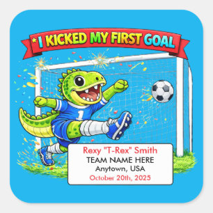 Personalized First Soccer Goal Award Square Sticker