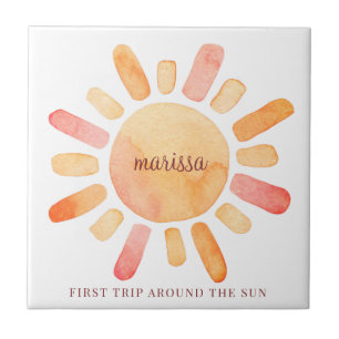 Personalized First Trip Around The Sun Birthday Tile