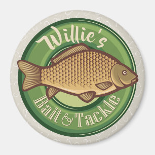 Personalized Fish and Tackle Shop Fishing Angler Magnet