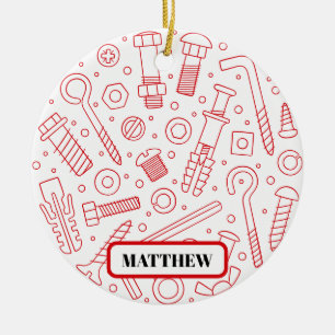 Personalized Fix It Funny Handyman If Custom Name  Ceramic Tree Decoration