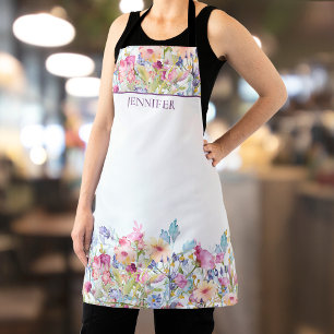 Personalized Floral Apron Custom flower apron chic