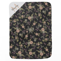Personalized Floral Boho Baby Girl Blanket