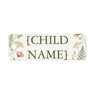 Personalized Floral Bookplate for Kids