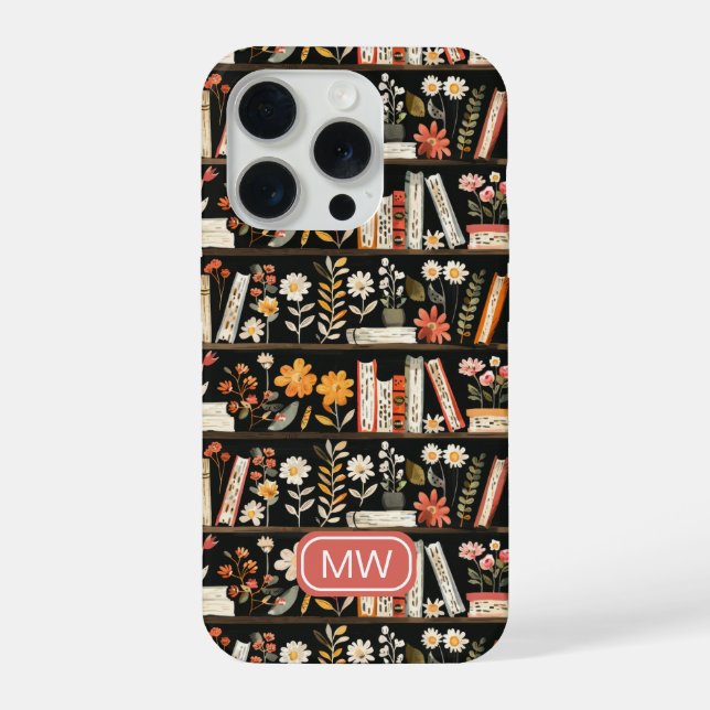 Personalized Floral Bookshelf Phone Case (Back)