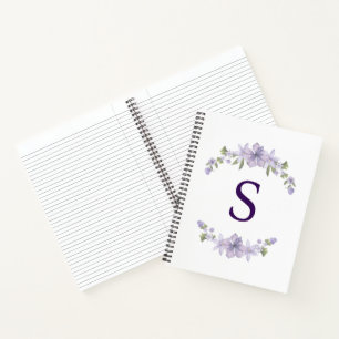 Personalized Floral Bridesmaid Initial Spiral Notebook