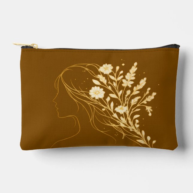 Personalized Floral Cosmetic Bag Women's Day Gift (Front)