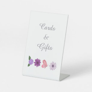 Personalized Floral Cosmos Bridal Shower Wedding  Pedestal Sign