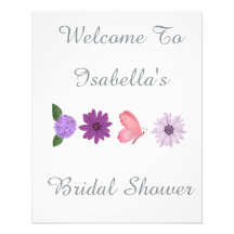 Personalized Floral Cosmos Bridal Shower Wedding