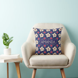 Personalized Floral  Cushion