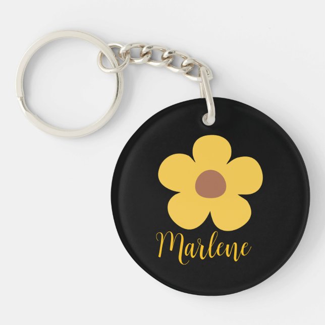 Personalized floral keychain for her  (Front)