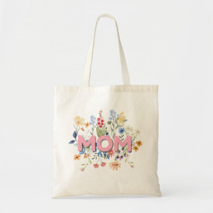 Personalized Floral Mom Tote Bag