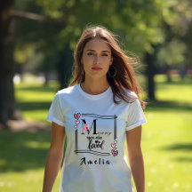 Personalized Floral Mommy T-Shirt