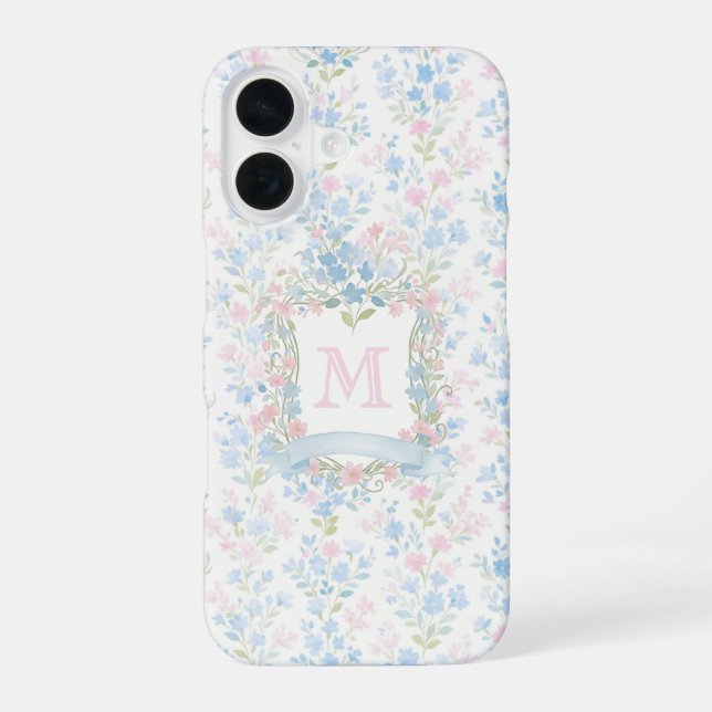 Personalized Floral Monogram Phone Case (Back)
