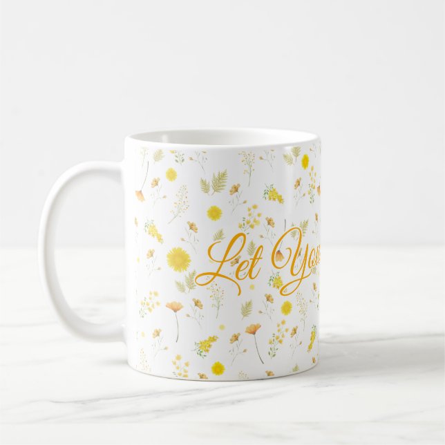 Personalized Floral Mug with Custom Name or Text (Left)