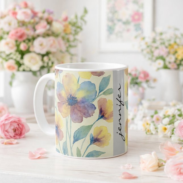 Personalized Floral Name _ Bridal Shower  Coffee Mug (Creator Uploaded)