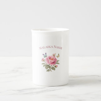 Personalized Floral Name Mug | Elegant Pink Peony 