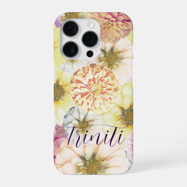 Personalized Floral Name Phone Case for Women (Back)