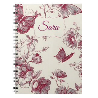 Personalized Floral Notebook – Custom Name