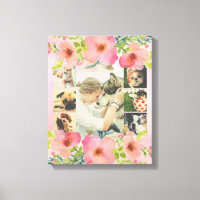 Personalized floral photo collage