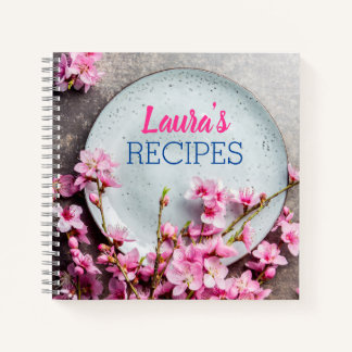 Personalized Floral Recipe Notebook – Custom Name 